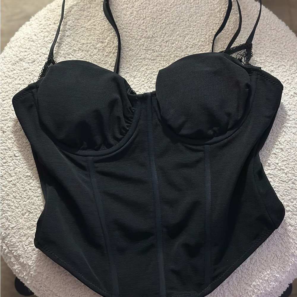 Garage Black Lace Bustier